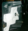 Rear view of power outlet area